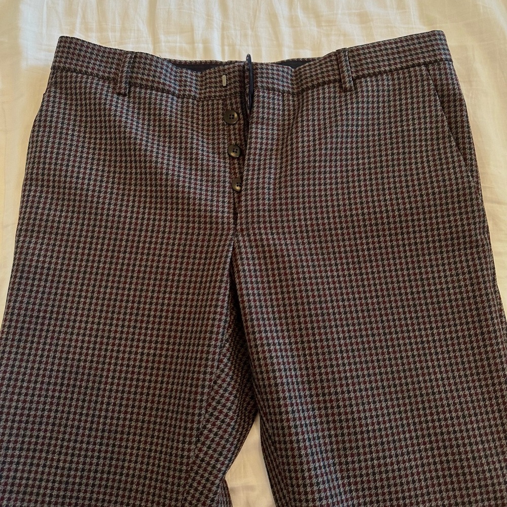Men’s Prada Houndstooth (maroon, black, and gray) Dress Pant